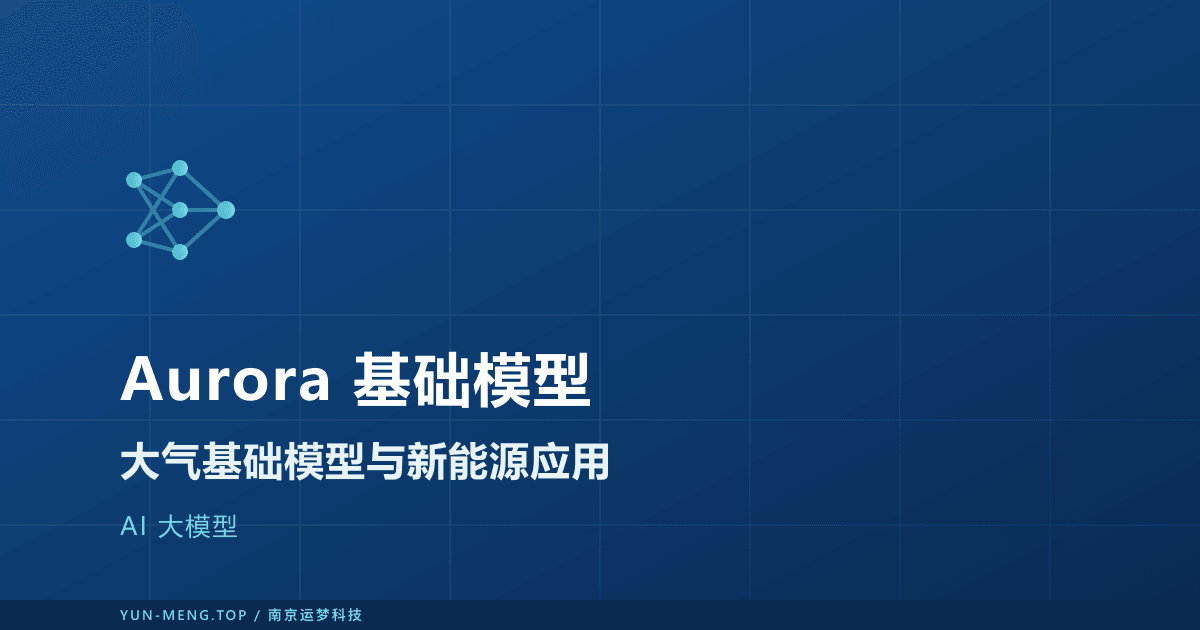 Aurora 解读:大气基础模型与新能源气象应用 封面