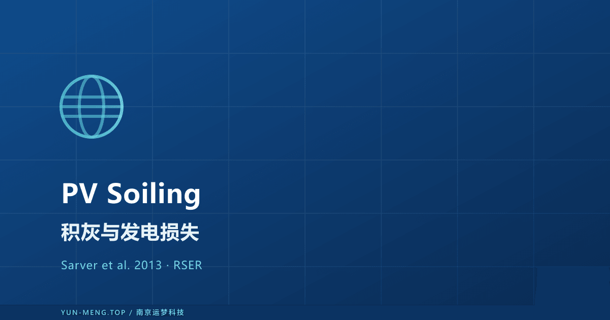 光伏积灰(Soiling)损失 — Sarver 2013 综述与气象关联 封面